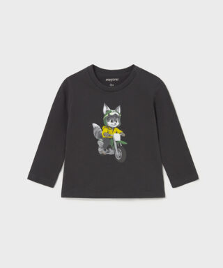 Camiseta m/l con gato motero MARENGO