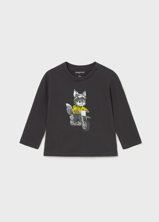 Camiseta m/l con gato motero MARENGO