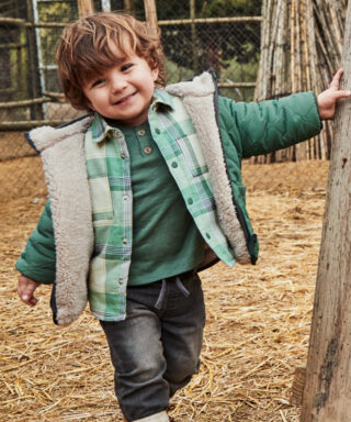 Chaquetón reversible unisex ABETO Y BEIGE