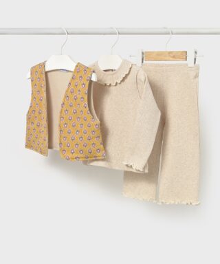 Conjunto de 3 piezas BEIGE Y MOSTAZA