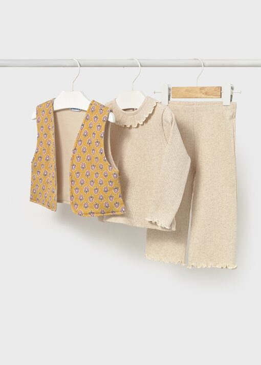 Conjunto de 3 piezas BEIGE Y MOSTAZA