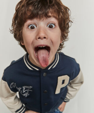 Chaqueta bomber MARINO Y BEIGE