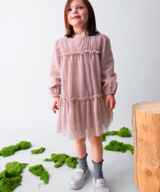 Vestido de tul bordado con corazones y brilli ROSA MAQUILLAJE 9 15 04919 049 L 1