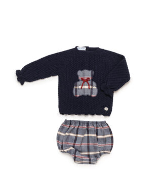 Conjunto de jersey y ranita de cuadros MARINO