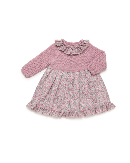 Vestido combinado de flores ROSA MAQUILLAJE