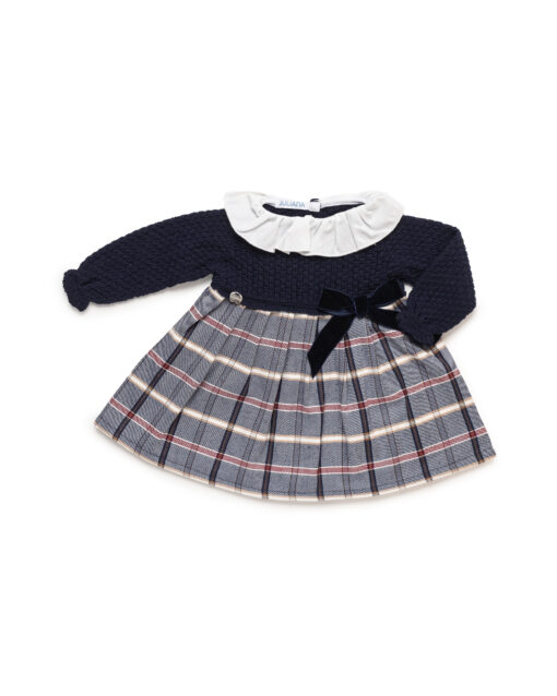 Vestido combinado de cuadros MARINO
