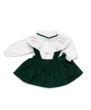 Conjunto de falda de terciopelo con blusa VERDE MUSGO