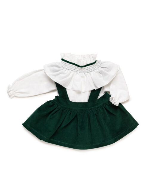 Conjunto de falda de terciopelo con blusa VERDE MUSGO