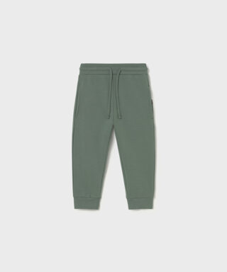 Pantalón sport con puños VERDE ABETO