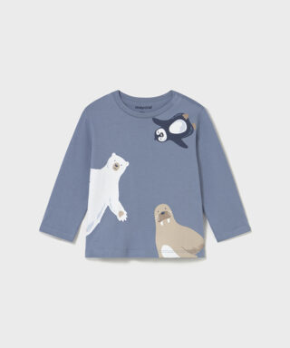 Camiseta m/l de animales AZUL