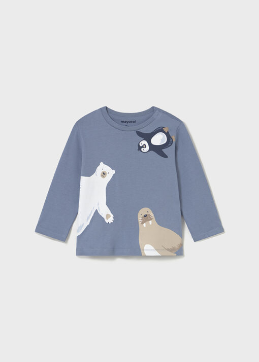 Camiseta m/l de animales AZUL