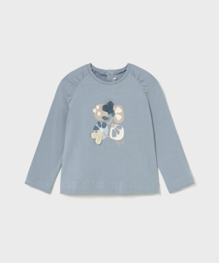 Camiseta m/l con flores AZUL