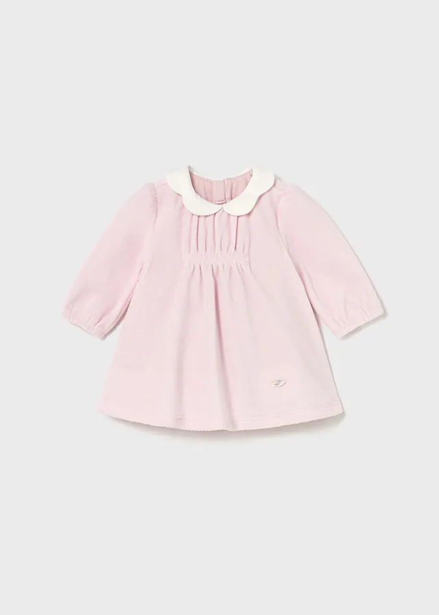Vestido tundosado con cuello ROSA