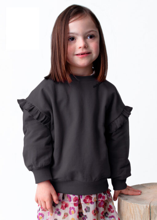 Sudadera con volantes y gatitos GRIS MARENGO