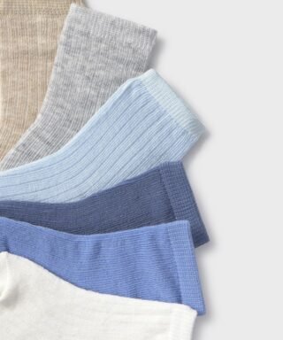 Set de 6 calcetines lisos AZULES 6 15 09918 060 L 5