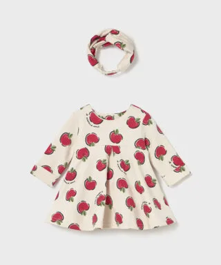 Vestido manzanas con diadema BEIGE