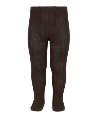 Leotardo básico de canalé MARRÓN