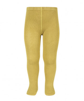 Leotardo básico de punto liso MOSTAZA