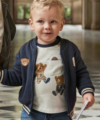 Camiseta m/l con ositos BLANCO Y BEIGE