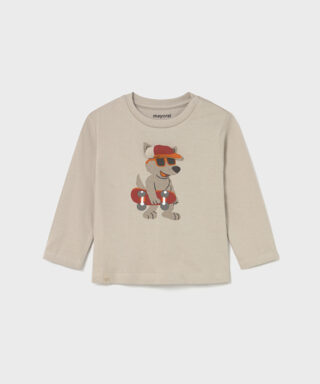 Camiseta m/l con perrito skater TOPO