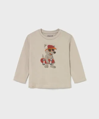 Camiseta m/l con perrito skater TOPO