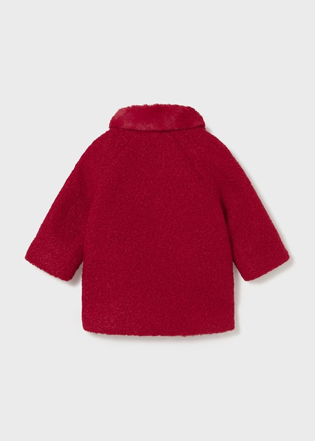 Abrigo de rizo con cuello de pelito ROJO 5 Abrigo de rizo con cuello de pelito ROJO - Imagen 3