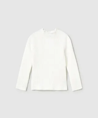 Jersey de canalé con cuello cisne BLANCO ROTO