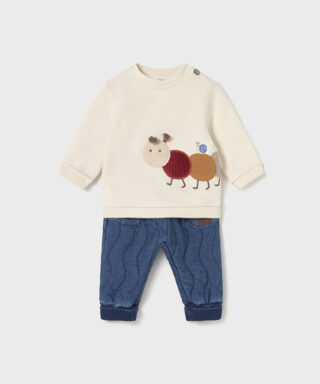 Conjunto 2 piezas gusanito BEIGE Y VAQUERO