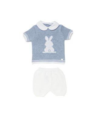 Conjunto de 2 piezas de punto CIELO Y BLANCO