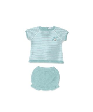 Conjunto de 2 piezas de punto GRIS Y BLANCO