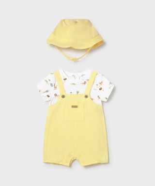 Peto y gorro de animales AMARILLO