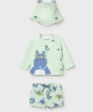 Conjunto de baño 3 piezas rinoceronte VERDE