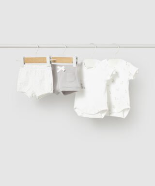 Conjunto 4 piezas de ocas BLANCO Y GRIS