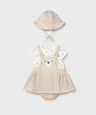 Peto y gorro de osito BEIGE