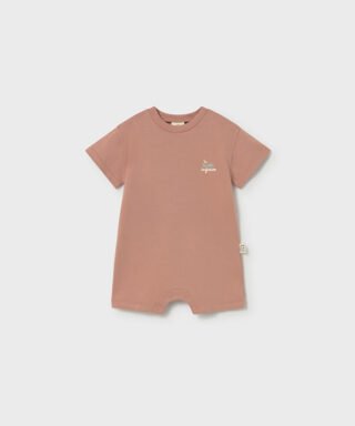 Pelele m/c ´te quiero infinito´ unisex ARCILLA