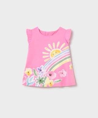 Vestido estampado primaveral ROSA CHICLE