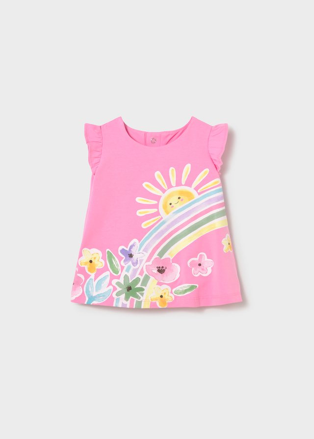 Vestido estampado primaveral ROSA CHICLE 3 Vestido estampado primaveral ROSA CHICLE