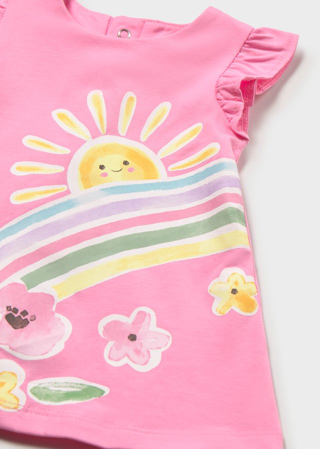 Vestido estampado primaveral ROSA CHICLE 4 Vestido estampado primaveral ROSA CHICLE - Imagen 2