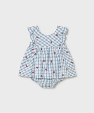 Jesusito de cuadro vichy con bordado de fresas AZUL Y BLANCO 7 26 01814 031 L 4