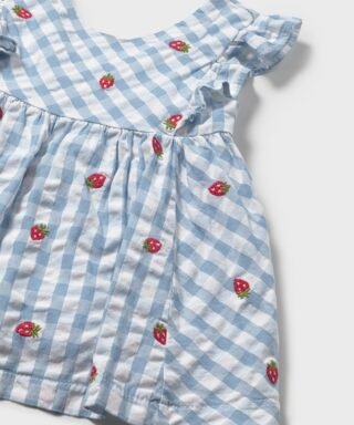 Jesusito de cuadro vichy con bordado de fresas AZUL Y BLANCO 8 26 01814 031 L 6