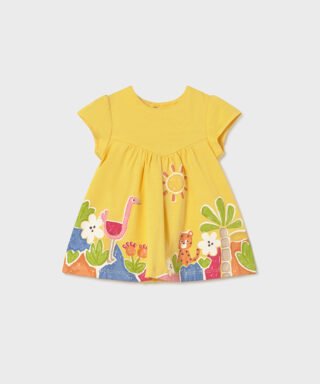 Vestido estampado con animales AMARILLO