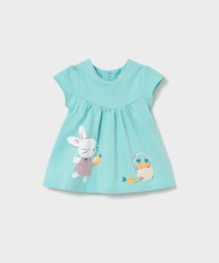 Vestido estampado con conejo AZUL