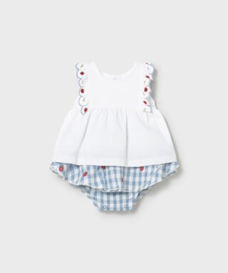 Conjunto 2 piezas de cuadro vichy BLANCO Y AZUL