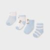Set de 4 calcetines de animales CELESTE Y BLANCO