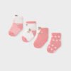 Set de 4 calcetines de animales BLANCO Y ROSA MAQUILLAJE 2 26 09054 049 L 4