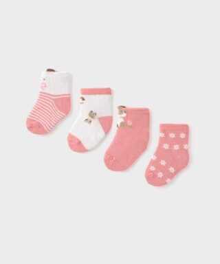 Set de 4 calcetines de animales BLANCO Y ROSA MAQUILLAJE