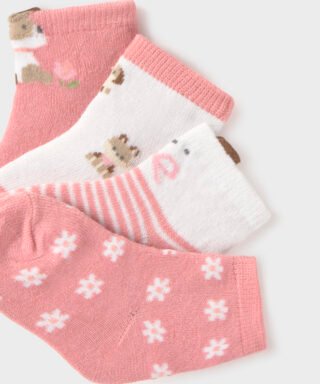Set de 4 calcetines de animales BLANCO Y ROSA MAQUILLAJE 6 26 09054 049 L 5