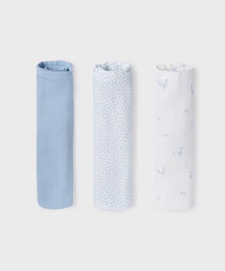 Set de 3 muselinas CELESTE