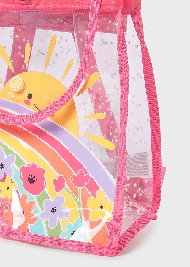 Mochila transparente FUCSIA PRIMAVERA 4 Mochila transparente FUCSIA PRIMAVERA - Imagen 2