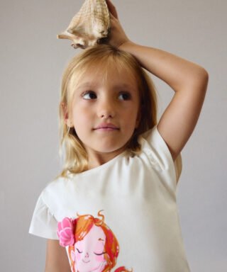 Camiseta m/c con sirena BLANCO ROTO